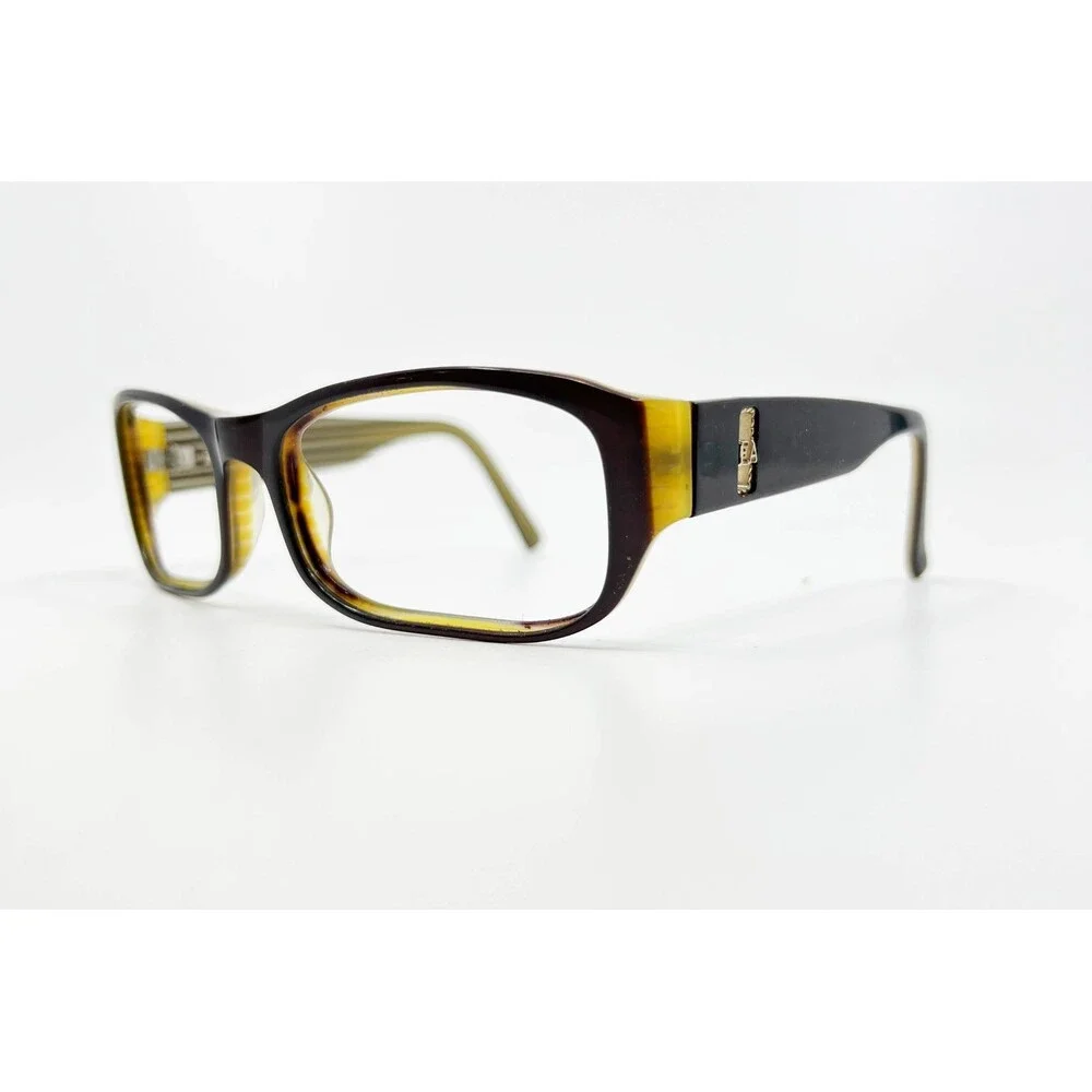 Emporio Armani Eyeglass Frames Womens Brown Striped EA Logo Rectangle 51-16-135